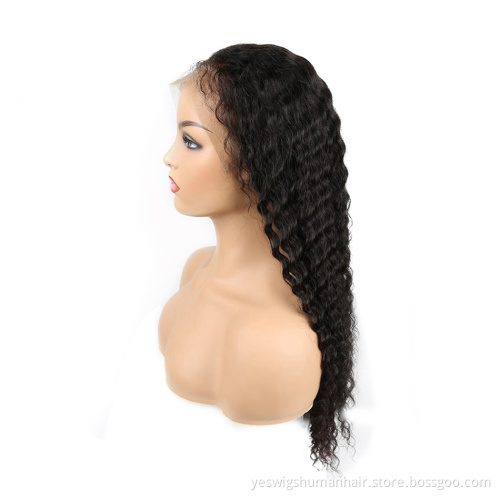 Natural Deep Loose Wave Lace Front Peruvian Human Hair Wigs Wholesale For Women Bouncy Loose Deep Curly Hair Wig Frontal Lace